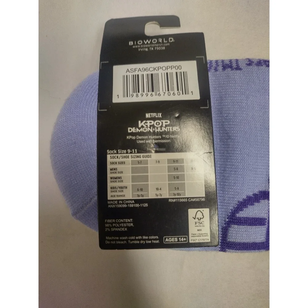 Bioworld K-Pop Demon Hunters Netflix Ankle Socks 5 Pair Pack Multi-Color 5-10